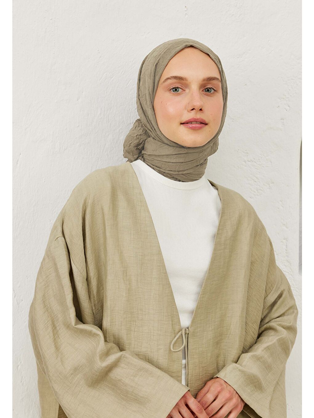 Vual Crash Şal Naturel Bej-4
