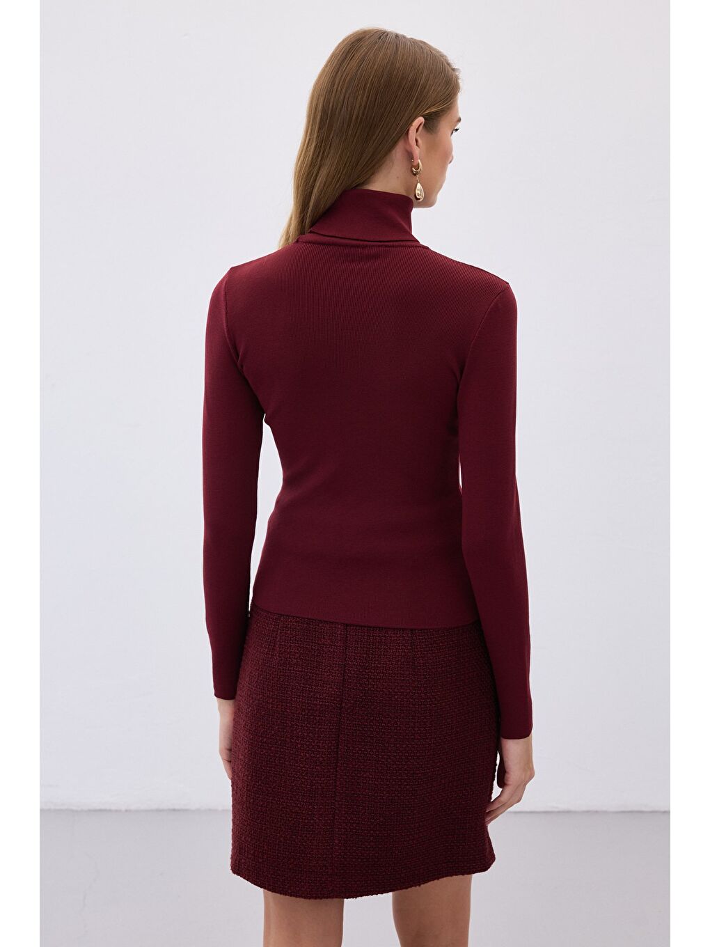 Tam Balıkçı Triko - Bordo-5