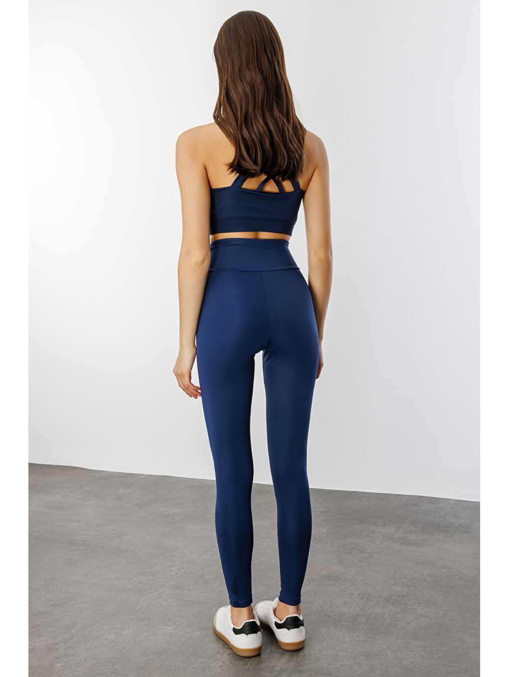 Lacivert Çapraz Bel Detaylı Cross Waist KadınTayt ÇAPRAZ-TAYT-5