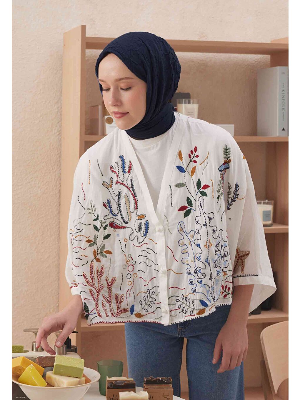 Vual Crash Şal Mavi-Gri