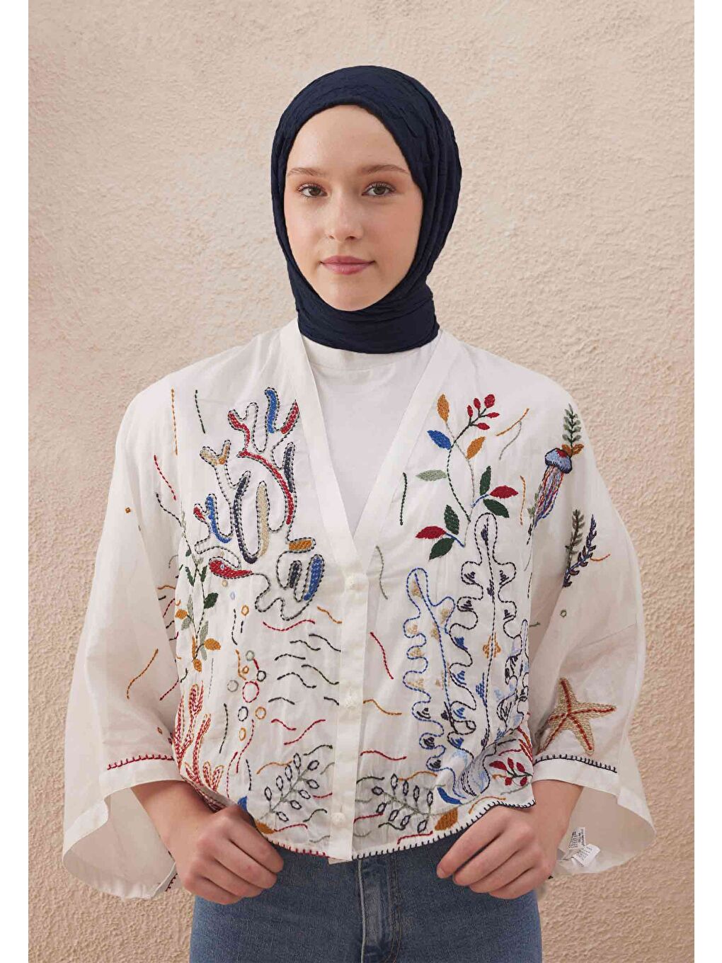 Vual Crash Şal Mavi-Gri-3