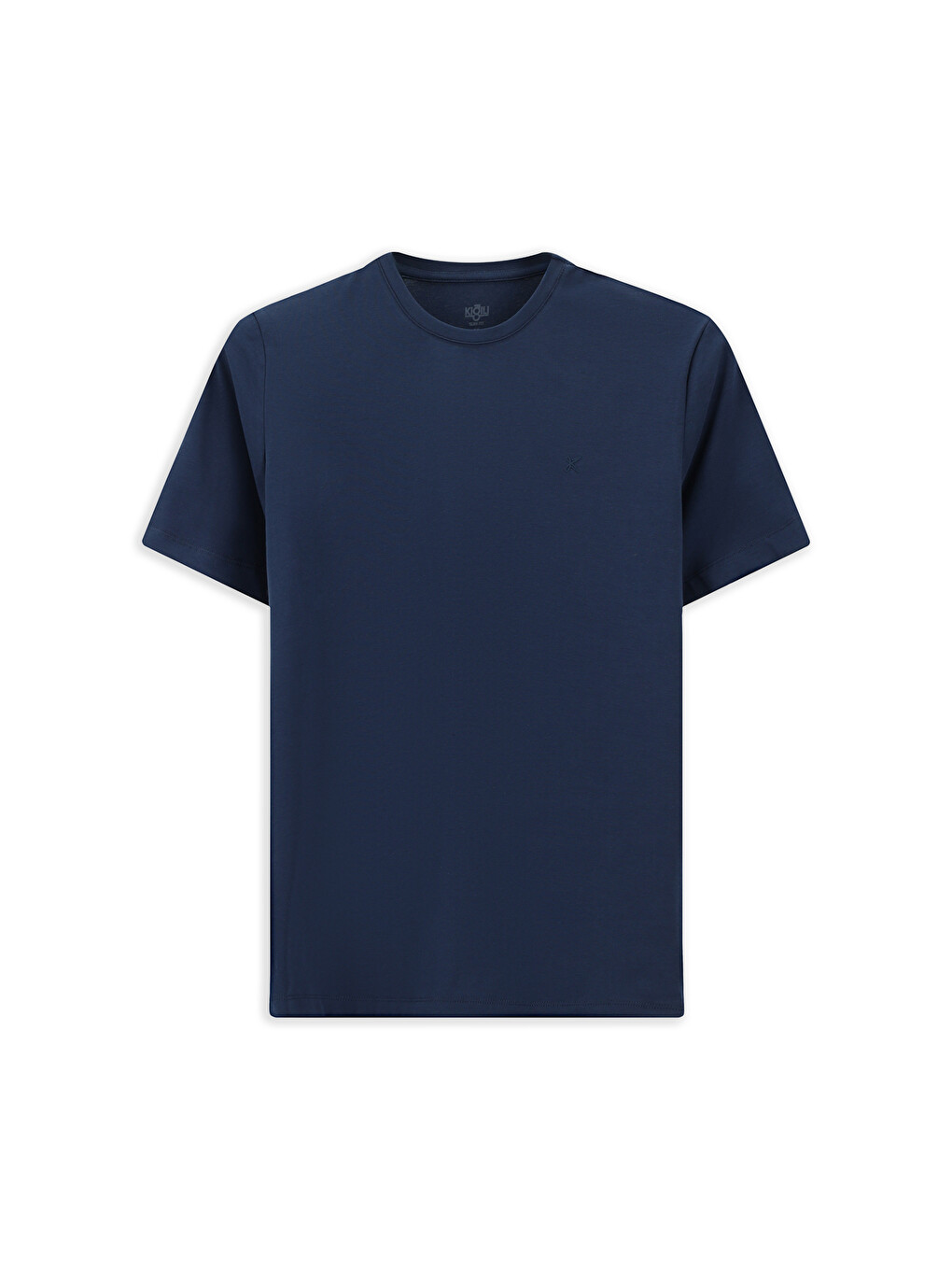 İndigo Bisiklet Yaka Slim Fit Dar Kesim Süprem Pamuklu Tişört-5