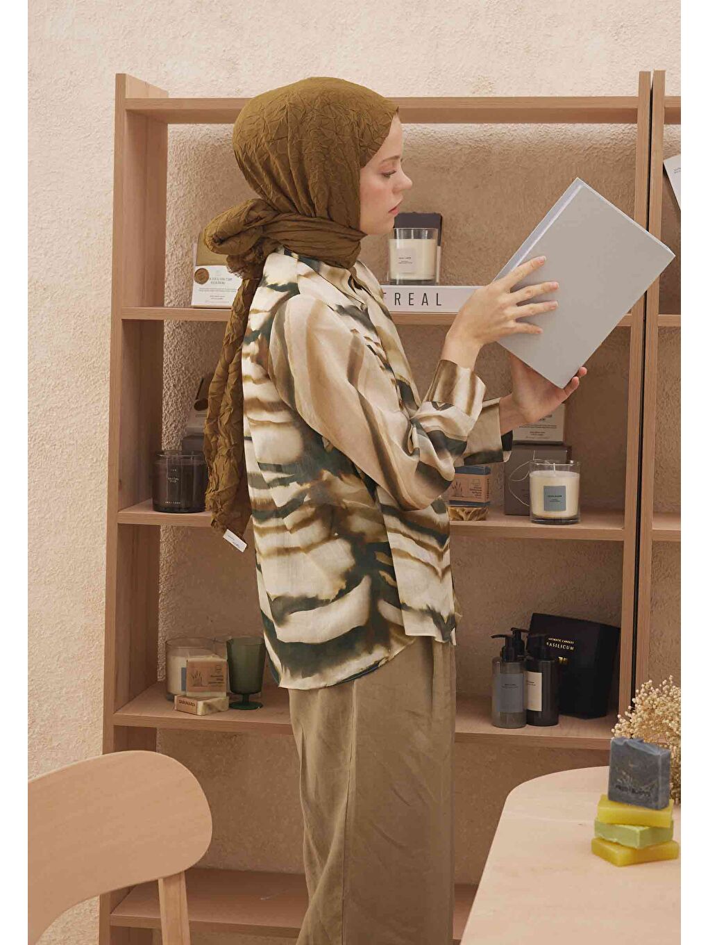 Kahverengi Vual Crash Şal Toprak