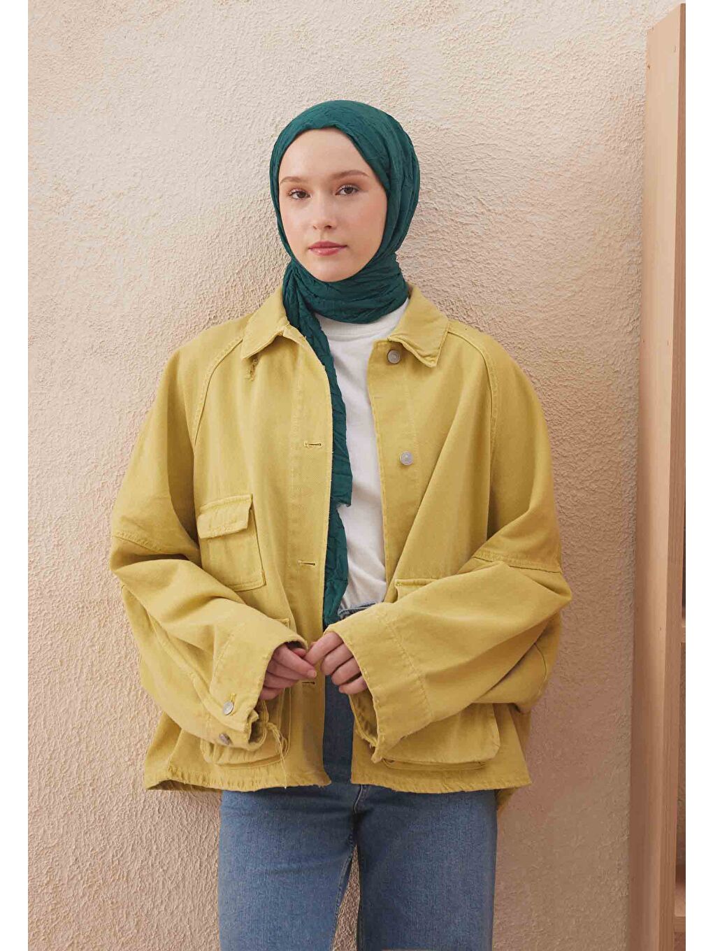 Vual Crash Şal Petrol Yeşili-2