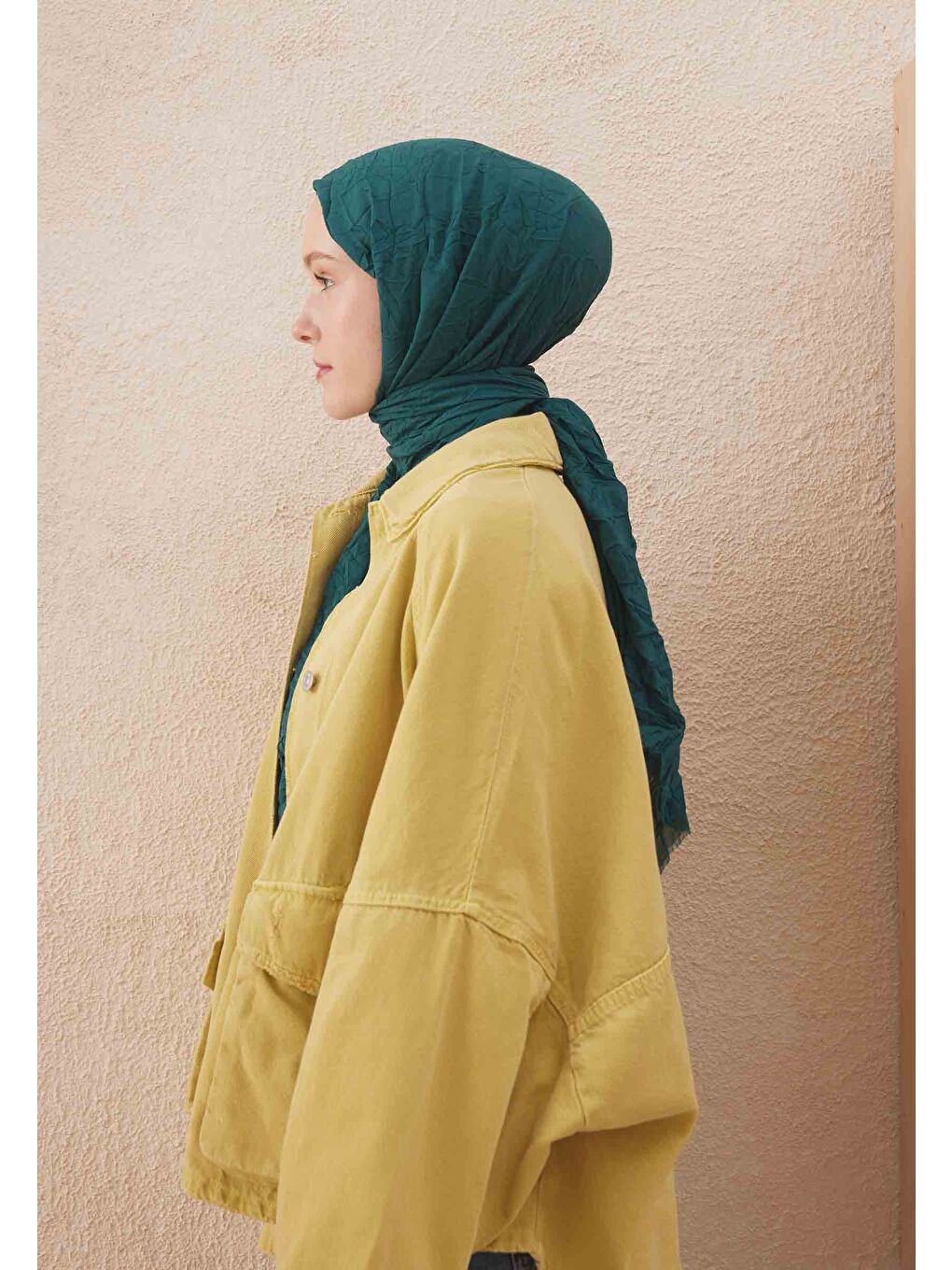 Vual Crash Şal Petrol Yeşili-3