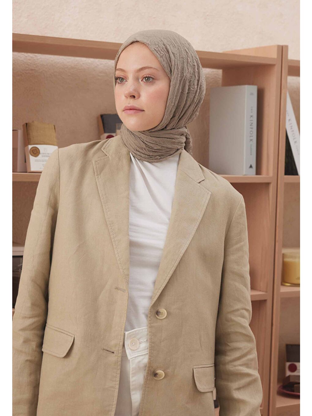 Kahverengi Vual Crash Şal Vizon