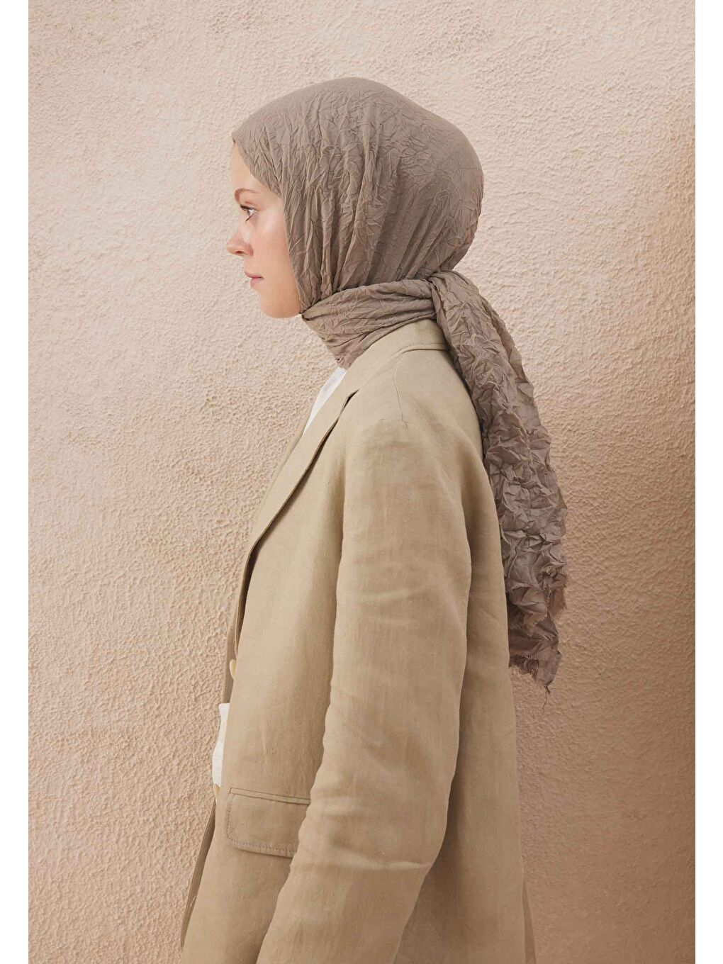 Kahverengi Vual Crash Şal Vizon-3