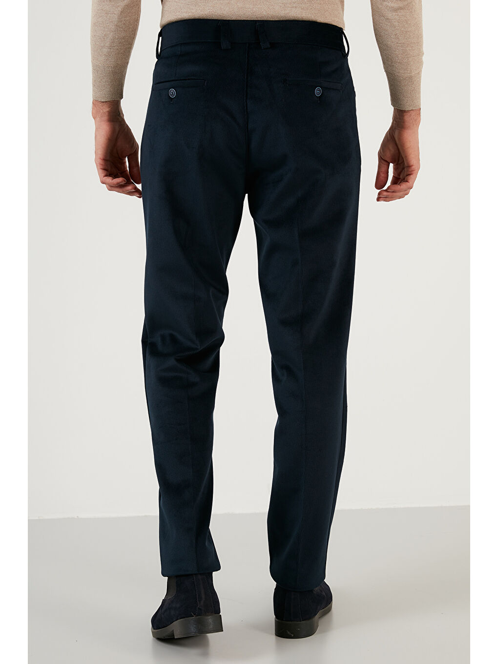 Antrasit Normal Bel Regular Fit Düz Paça 2'li Paket Kadife Pantolon 645MERLINS2-4