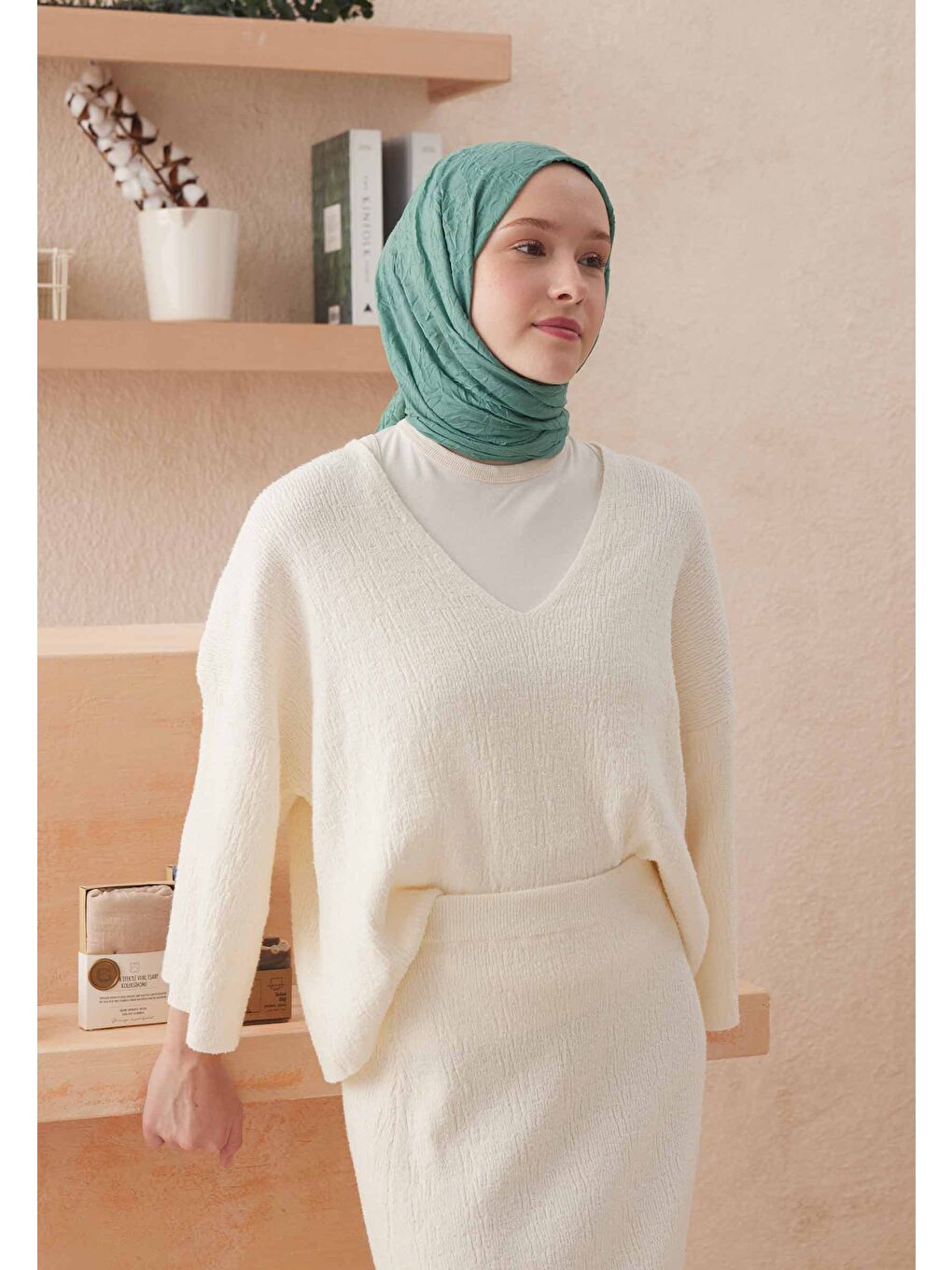 Vual Crash Şal Mint Yeşili