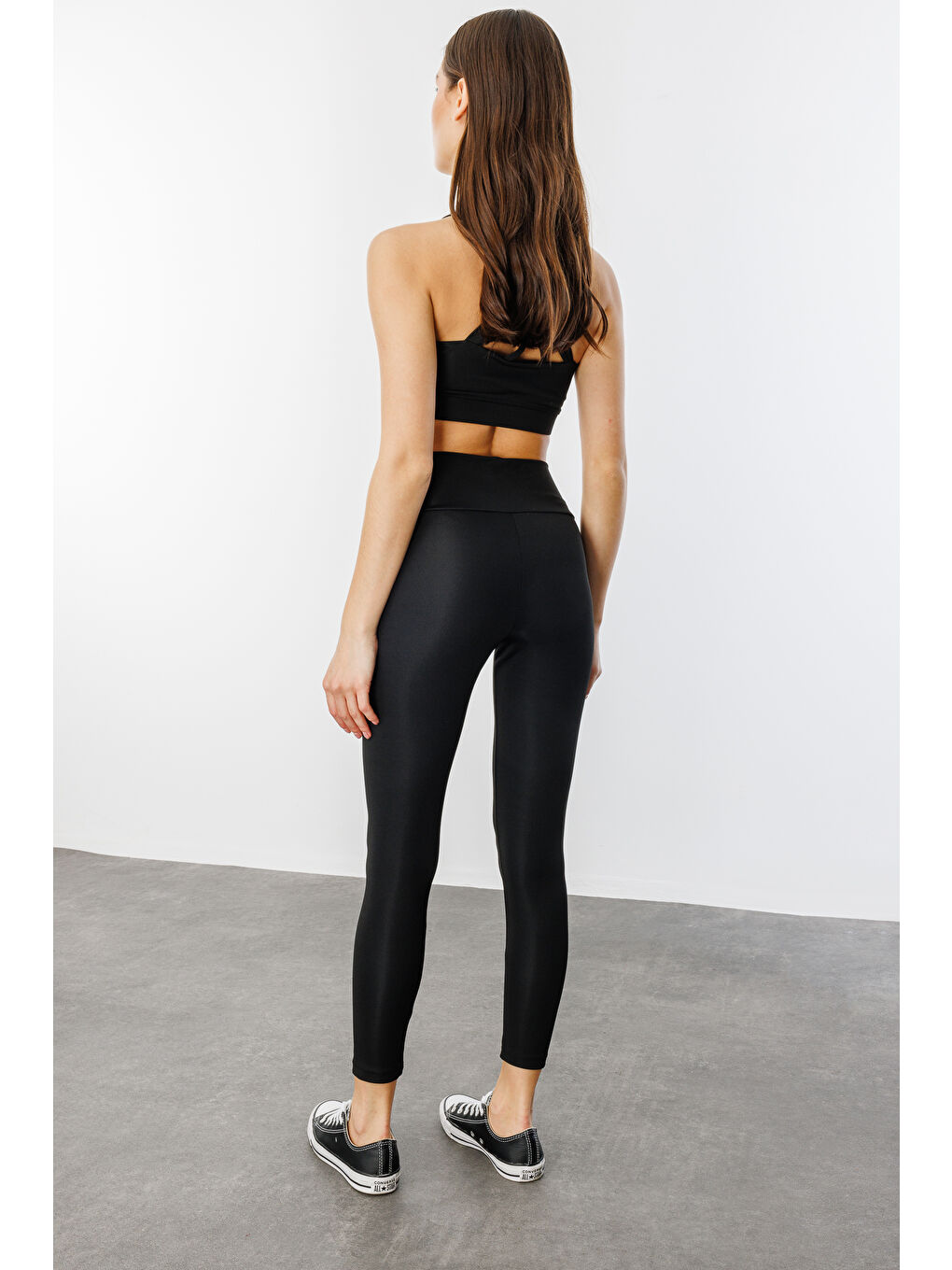 Siyah Çapraz Bel Detaylı Cross Waist KadınTayt ÇAPRAZ-TAYT-4