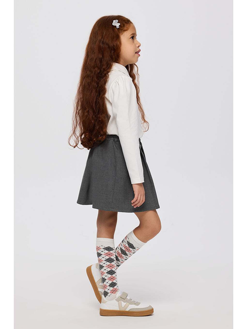 Kız Çocuk Antrasit Şort Etek-2