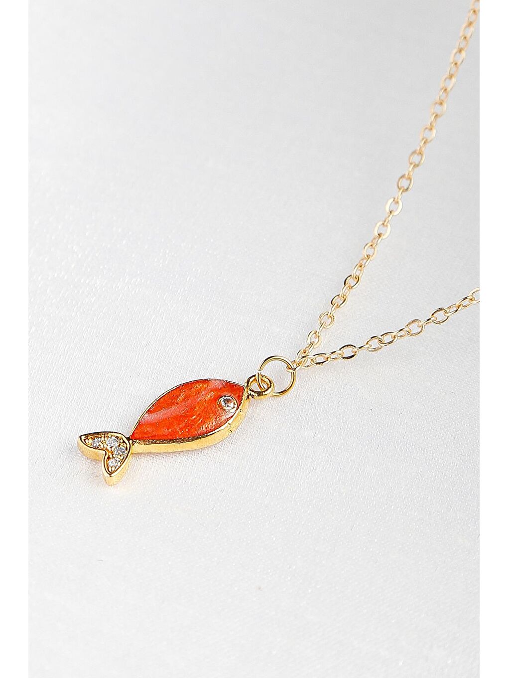 New Obsessions Sari Turuncu Balıklı Şans Kolyesi - 1