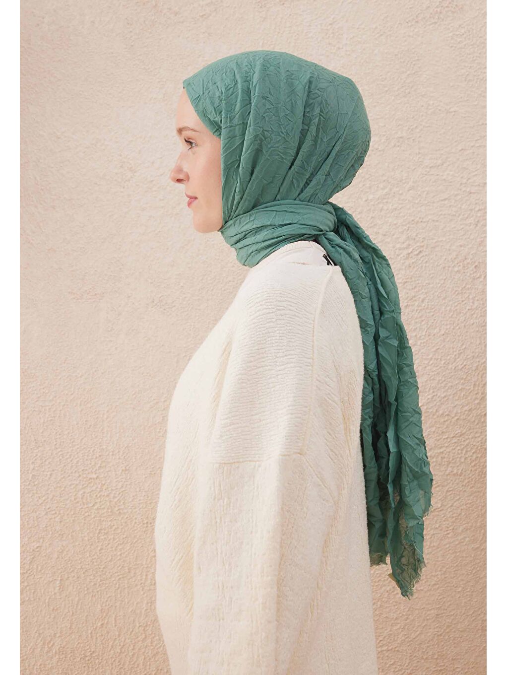 Vual Crash Şal Mint Yeşili-2