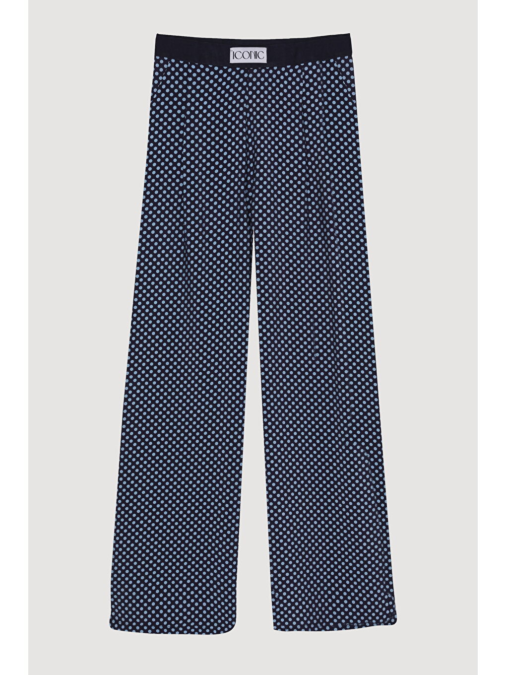 Bel Yazı Detaylı Puantiyeli Pantolon Lacivert