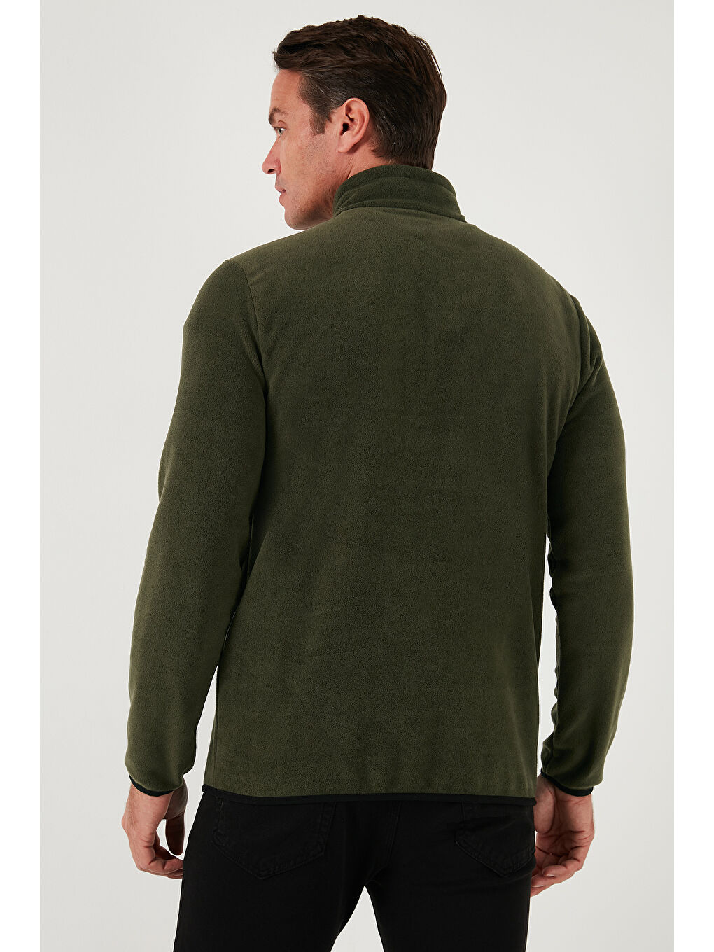 Yeşil Slim Fit Yarım Fermuarlı Dik Yaka 2'li Paket Polar 5906003S2-4