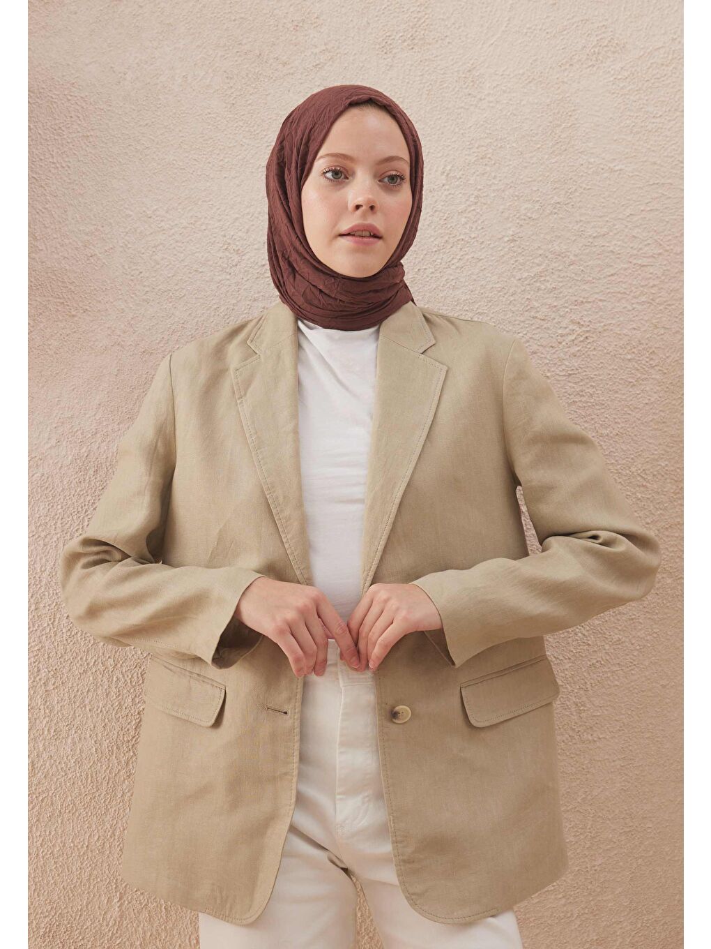 Kahverengi Vual Crash Şal Kil-1