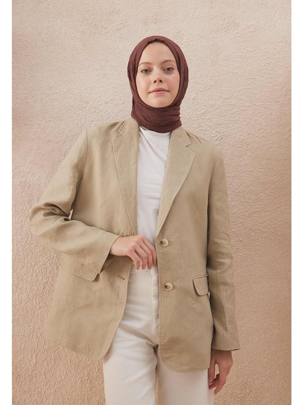 Kahverengi Vual Crash Şal Kil-2