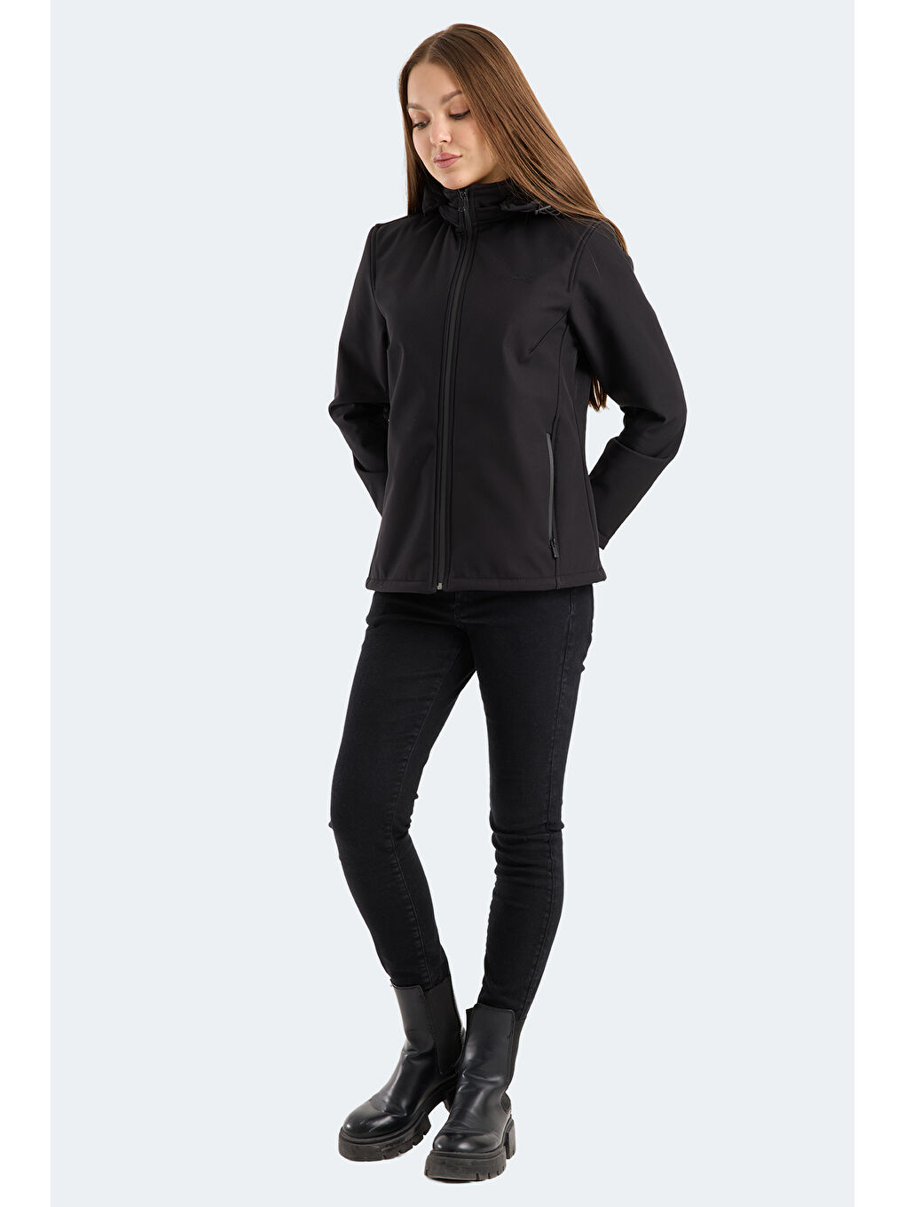 HEAT CONTROL Kadın Çıkarılabilir Kapüşonlu Siyah Mont & Kaban-6