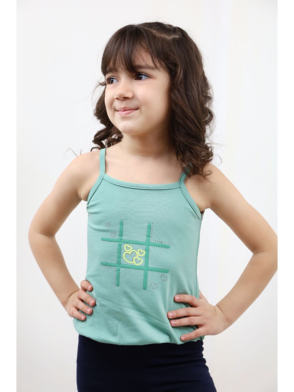 Yeşil Kız Bebek Baskılı Atlet