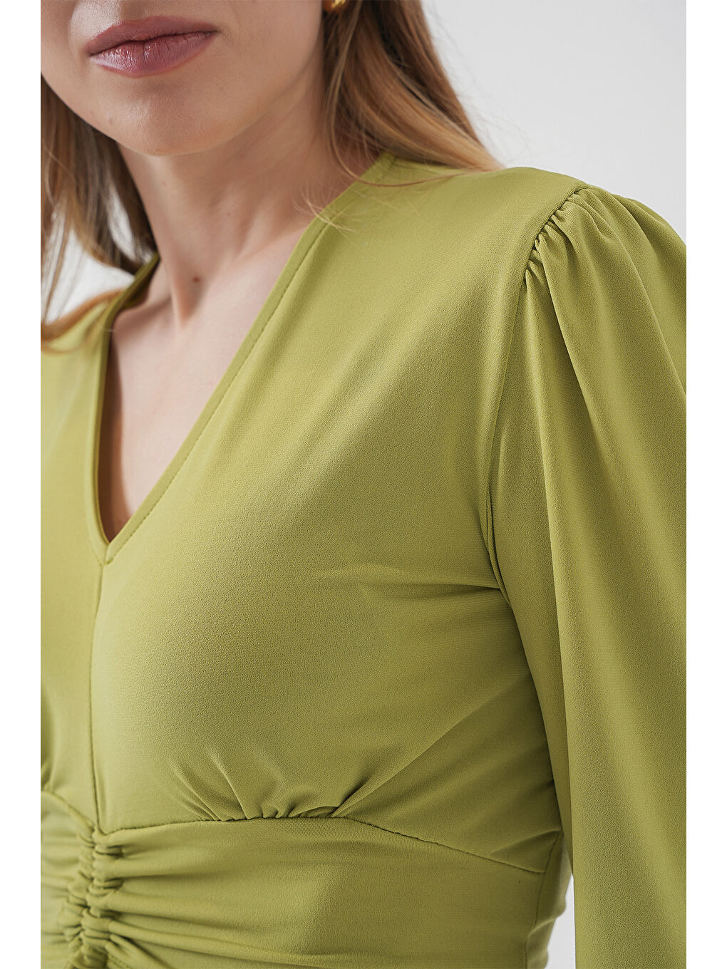 936 Sandy Crop Bluz - E.Yeşil-3