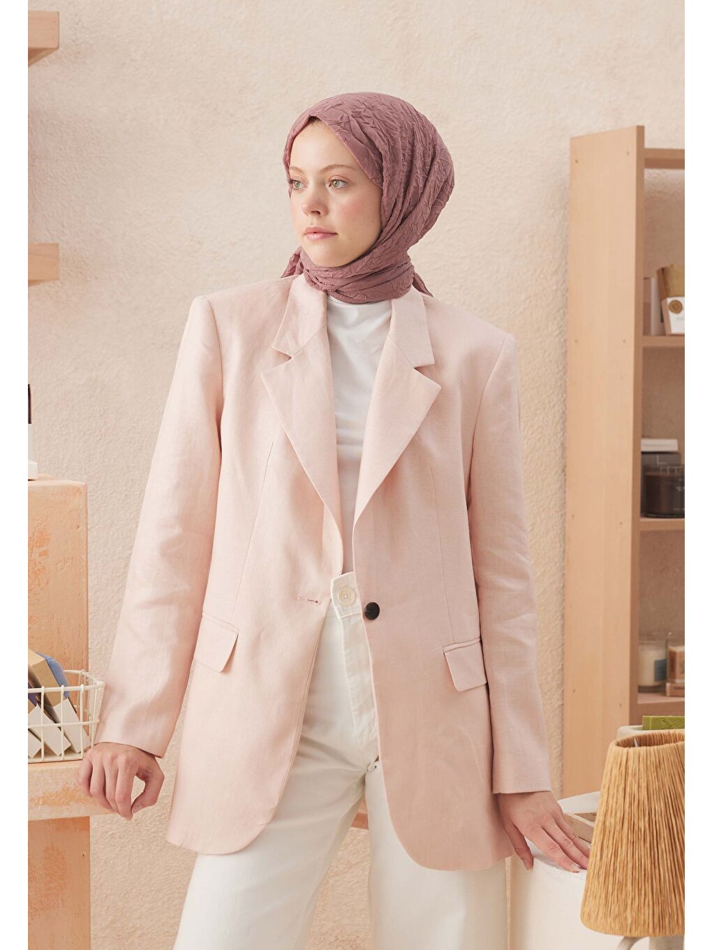 Vual Crash Şal Gül Pembe-1