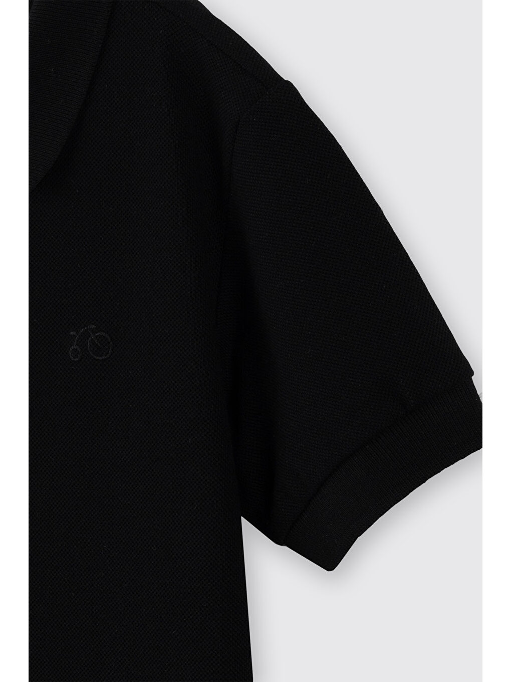 Siyah Erkek Çocuk Yakalı Kısa Kollu T-Shirt-2