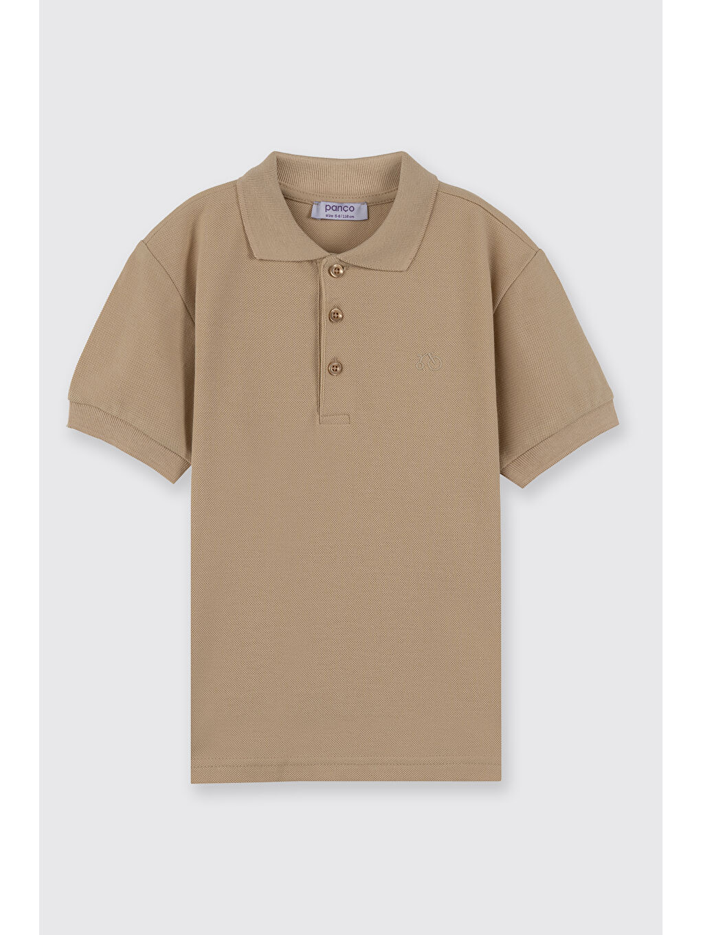 Erkek Çocuk Yakalı Kısa Kollu T-Shirt Bej