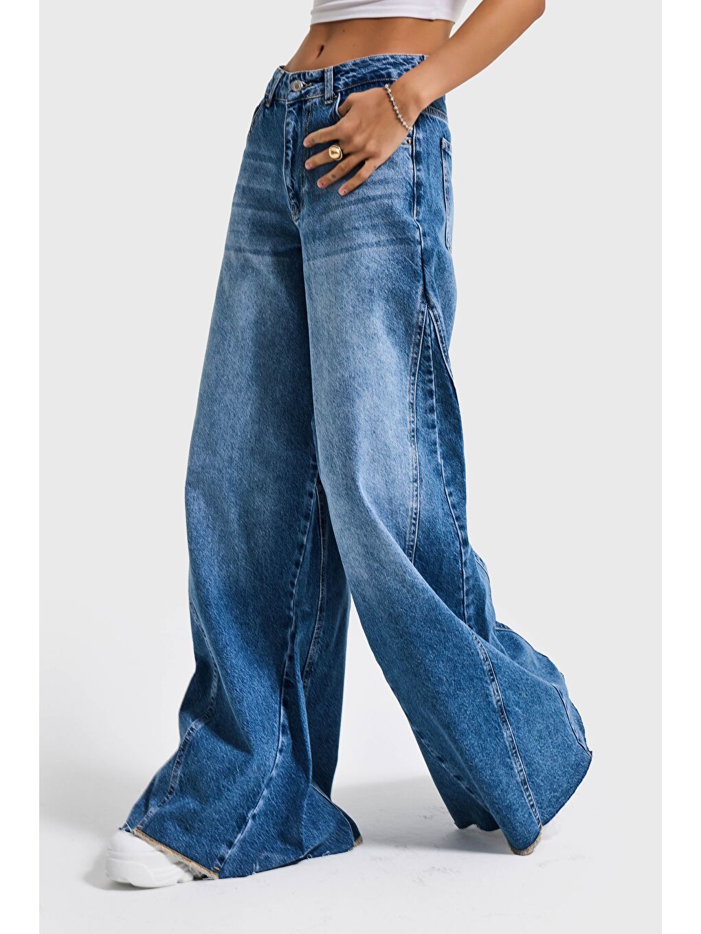 Mavi Kadın Jean Rengi 2s6-4 Süper Palazzo %100 Pamuk Denim Jean