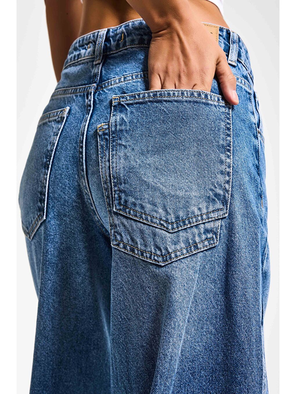 Mavi Kadın Jean Rengi 2s6-4 Süper Palazzo %100 Pamuk Denim Jean-1