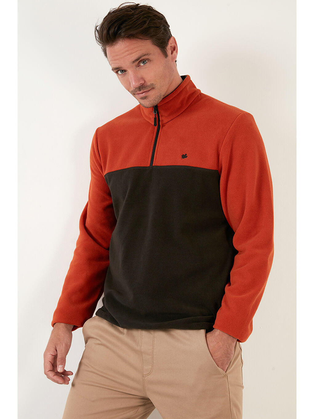 Haki Regular Fit Anti-Pilling Tüylenme Yapmayan Dik Yaka Şardonlu 2'li Paket Polar 5906016S2-1