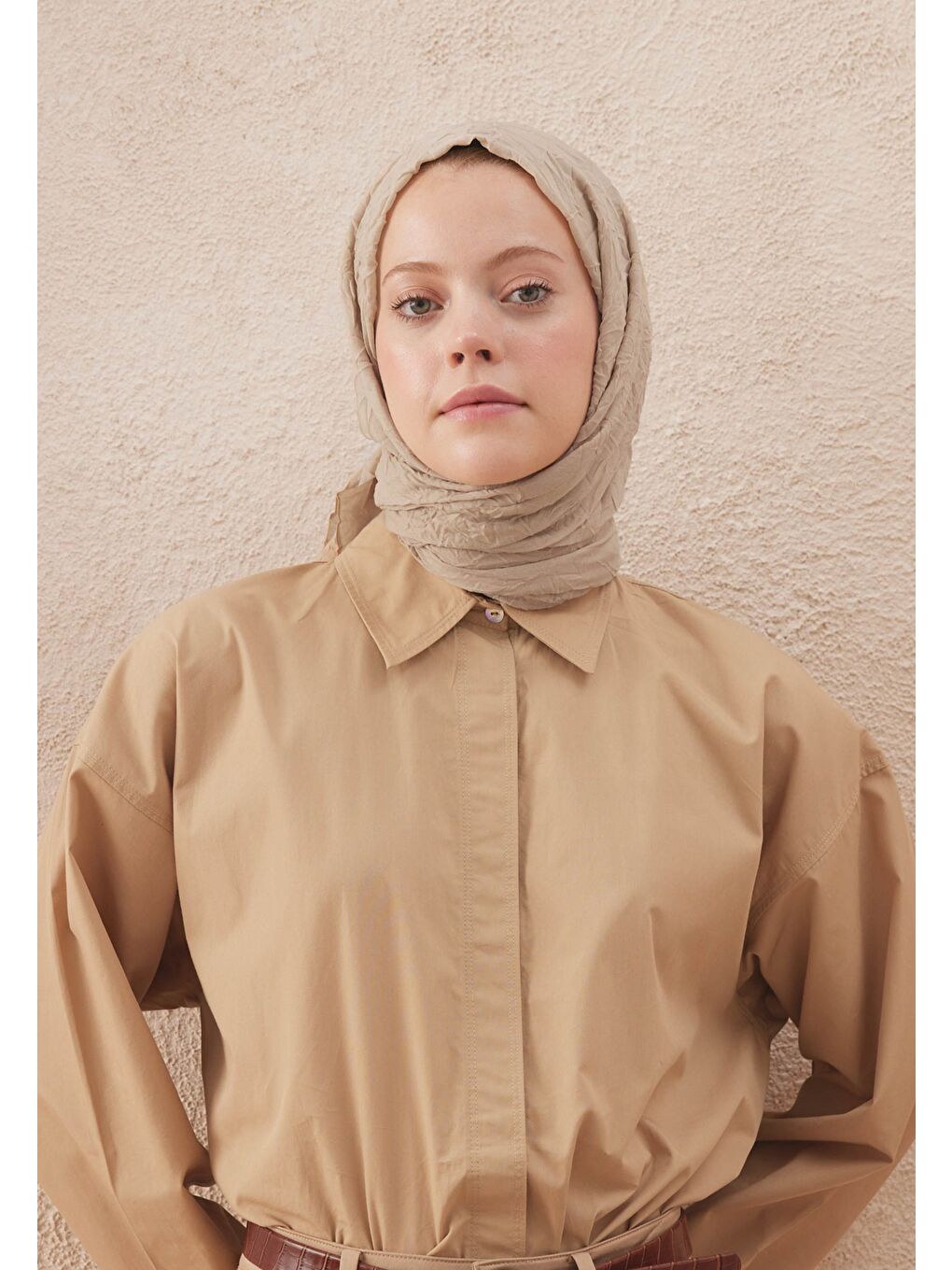 Vual Crash Şal Bej-1