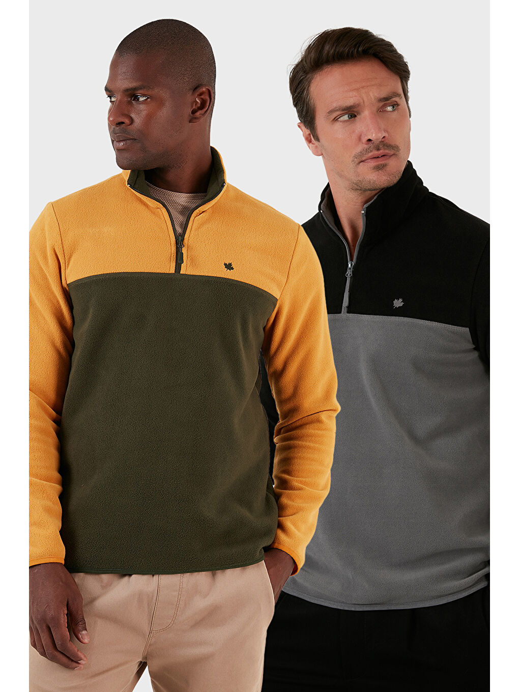 Sarı Regular Fit Anti-Pilling Tüylenme Yapmayan Dik Yaka Şardonlu 2'li Paket Polar 5906016S2