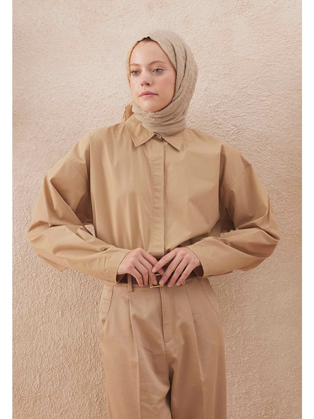 Vual Crash Şal Bej-3