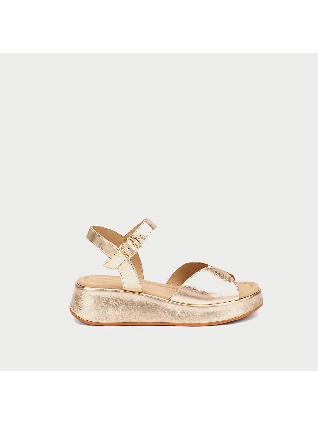 Sarı Kadın Sandalet 04V2 Laminated Leather Platform