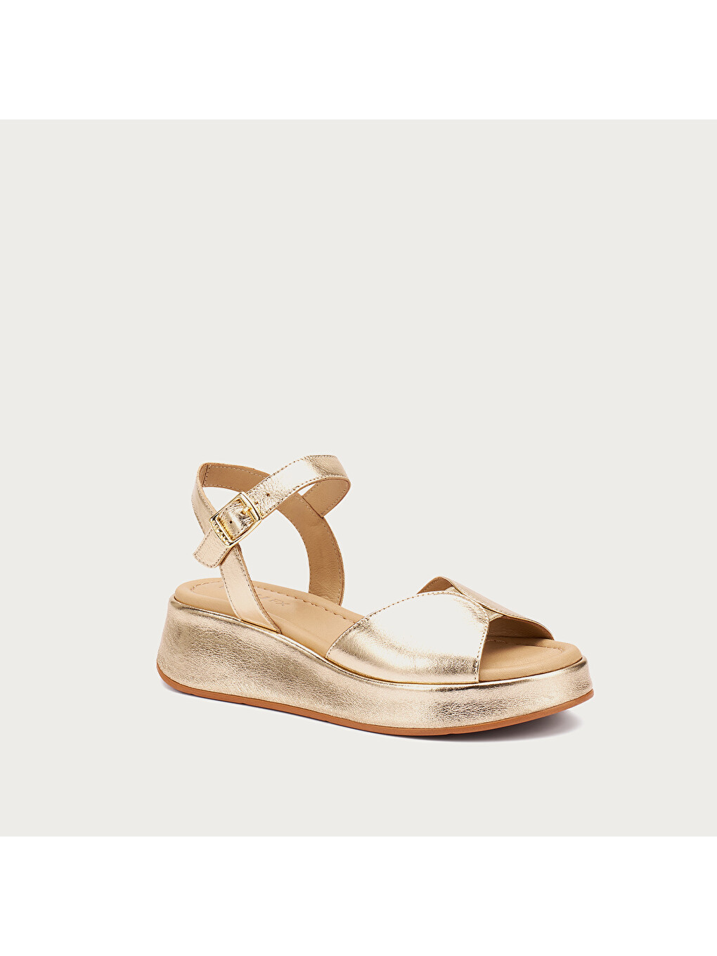 Sarı Kadın Sandalet 04V2 Laminated Leather Platform-1
