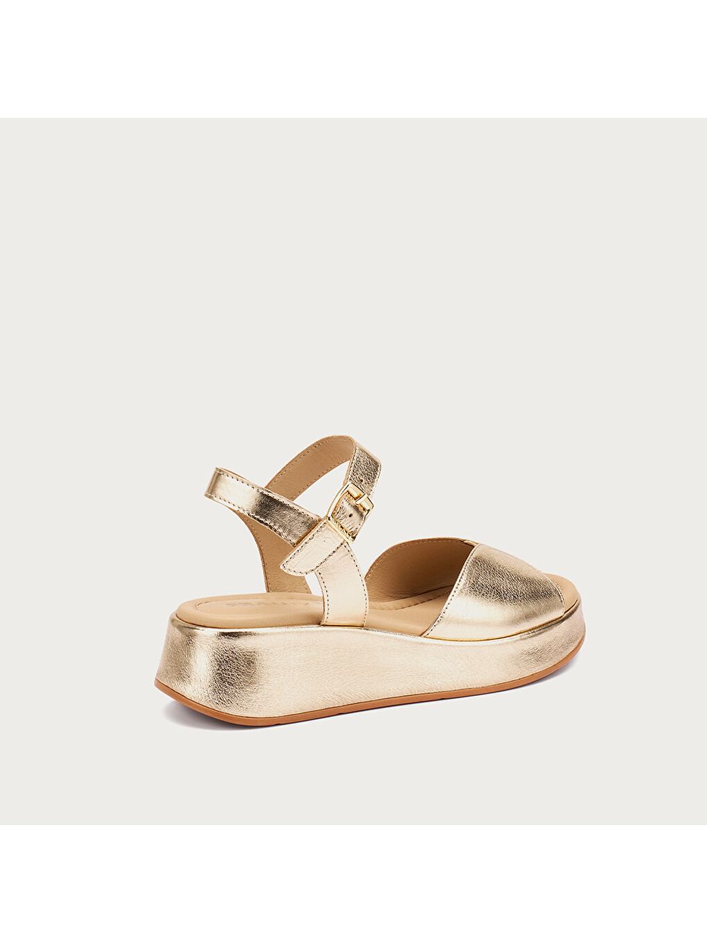 Sarı Kadın Sandalet 04V2 Laminated Leather Platform-2