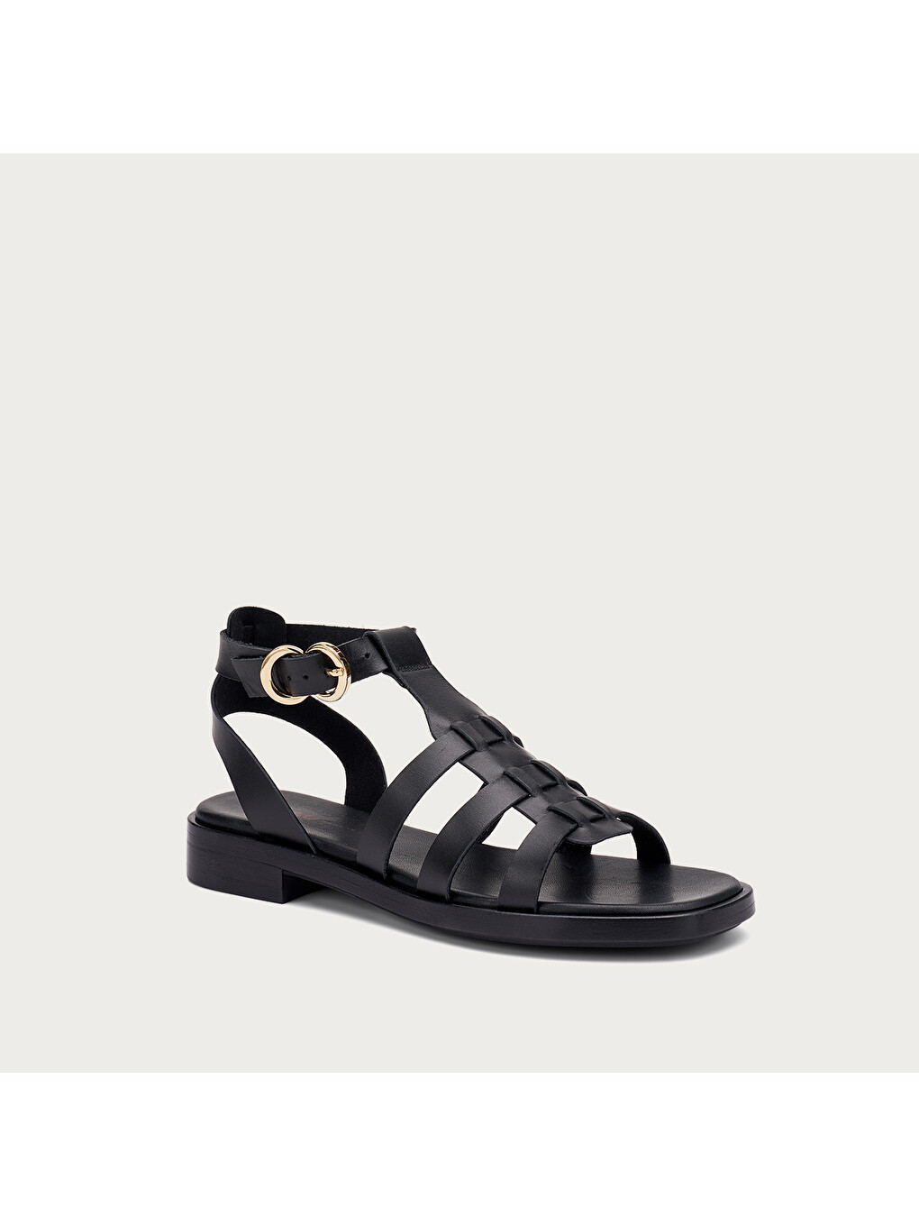 Siyah Kadın Sandalet 87M7 LEATHER Cage Sandals-1