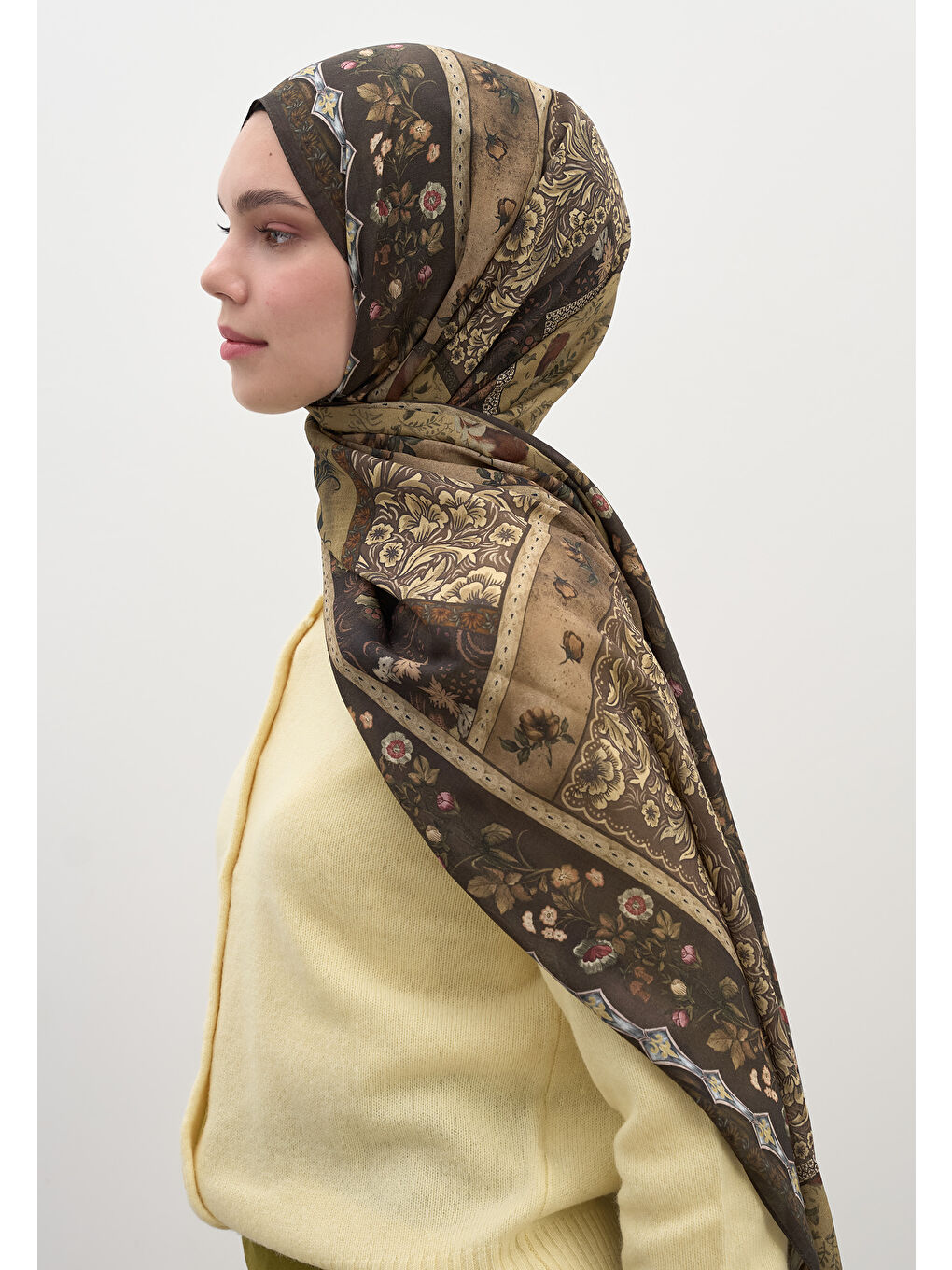 Wıld And Pure Desen Şal Koyu Haki-2