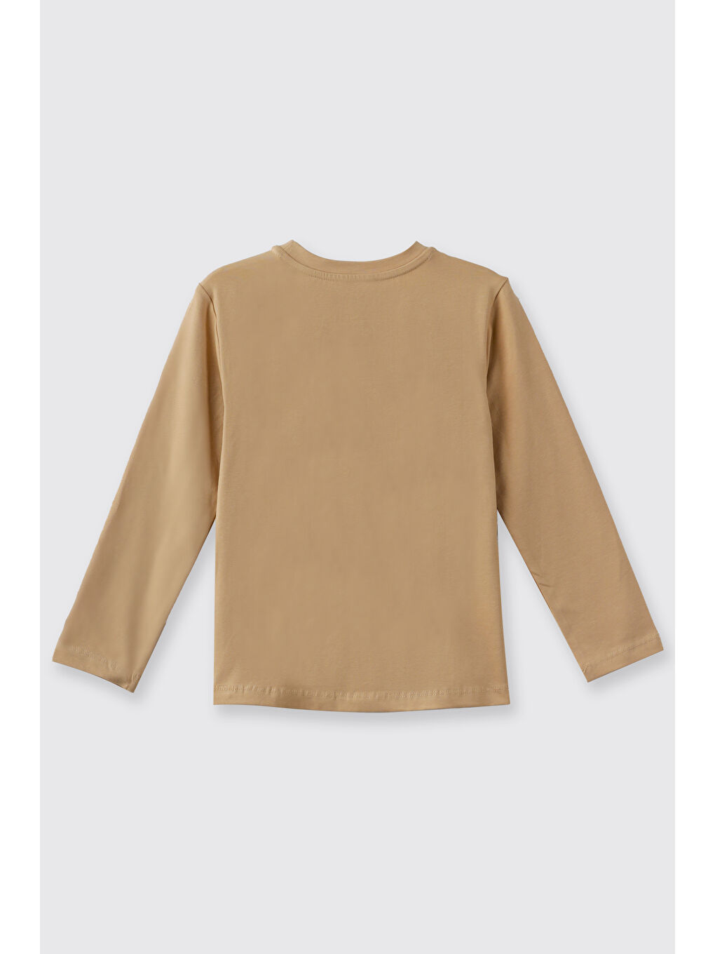 Bej Kız Çocuk Uzun Kollu T-Shırt Beyaz-1
