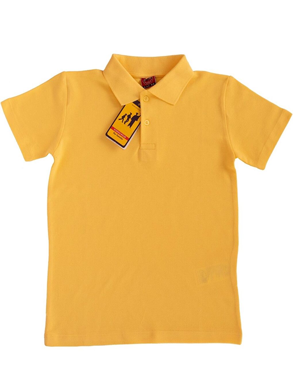 Sarı Kız Çocuk Okul Tarz %100 Pamuk T-Shirt - 5-17 Yaş AG001-1