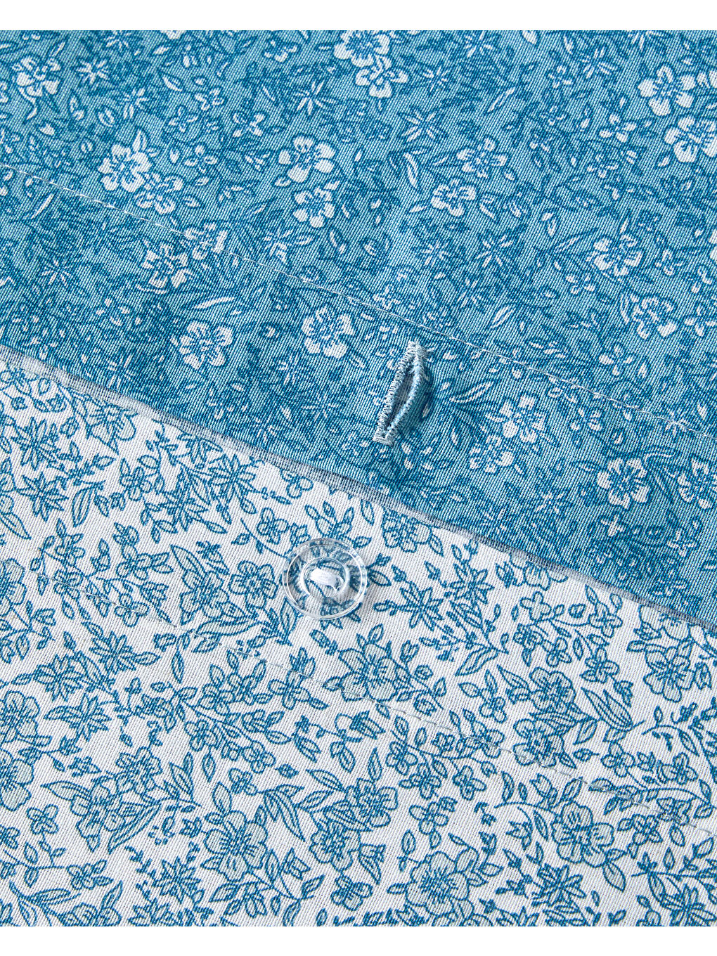 Blossom Garden Çift Taraflı Kolay Ütülenir Çift Kişilik Nevresim Takımı 200x220 cm Mavi-5