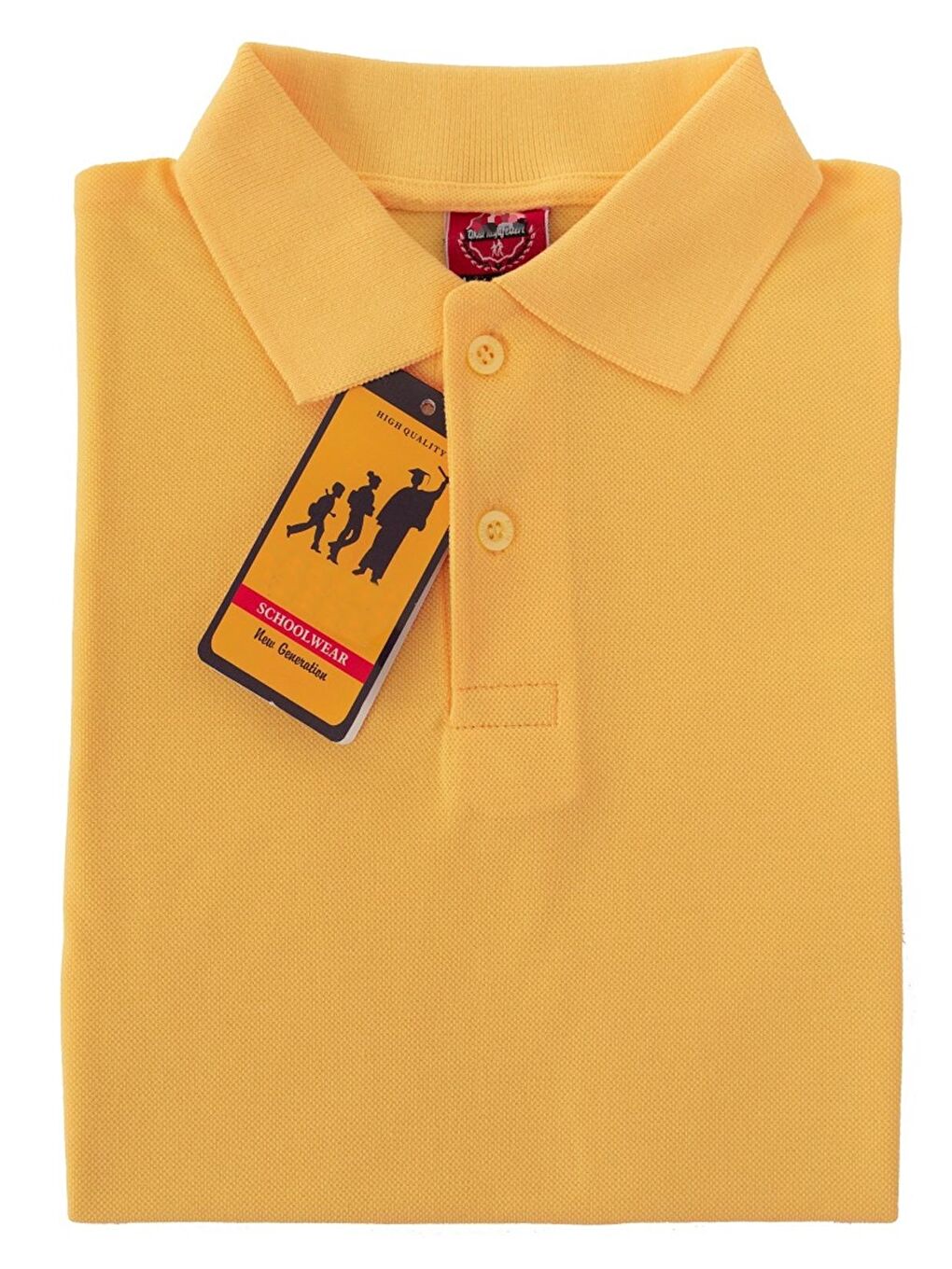 Sarı Kız Çocuk Okul Tarz %100 Pamuk T-Shirt - 5-17 Yaş AG001-2