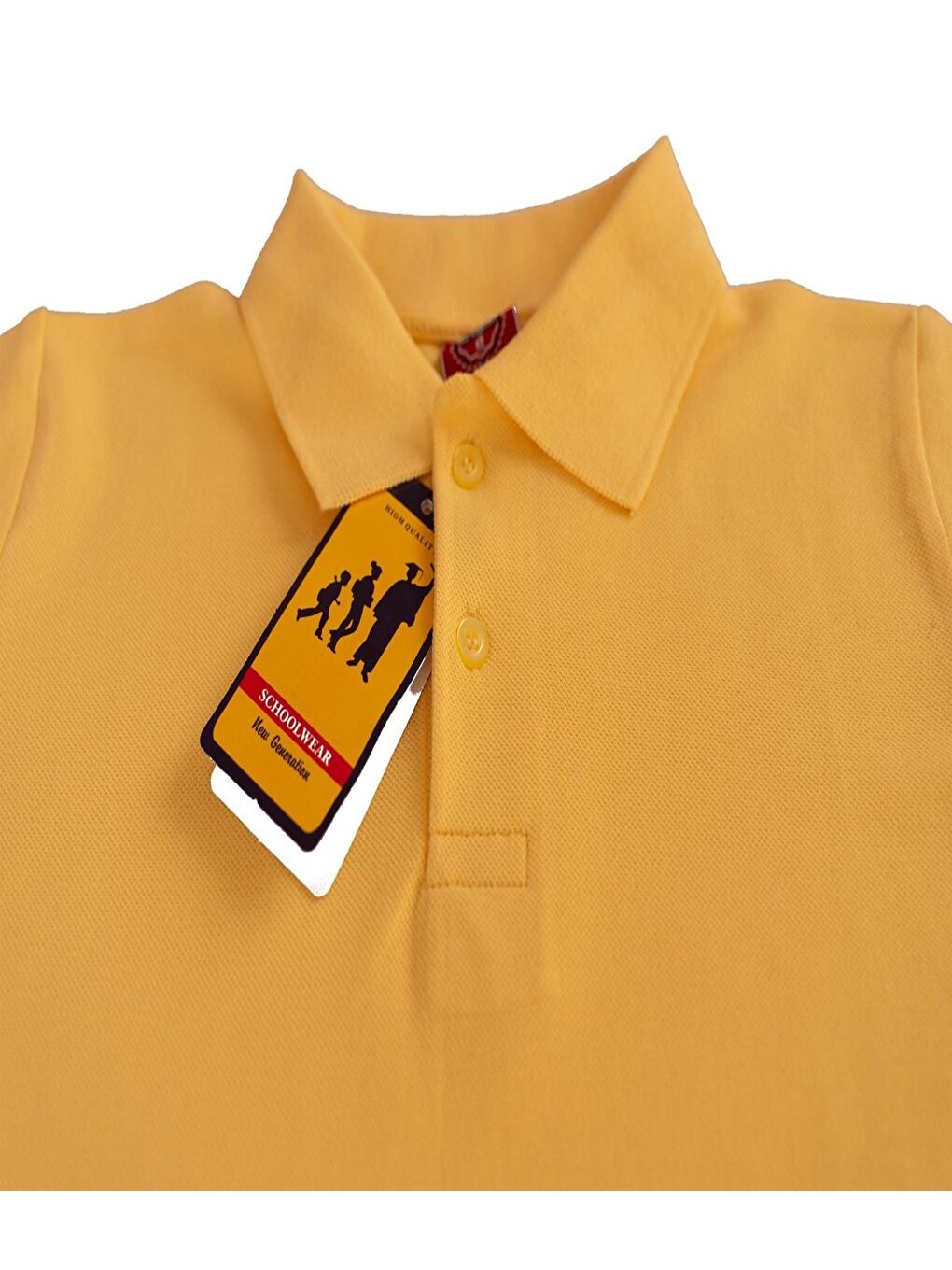 Sarı Kız Çocuk Okul Tarz %100 Pamuk T-Shirt - 5-17 Yaş AG001-3