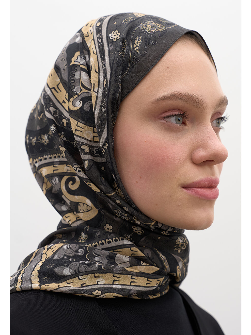 Panthea Desen Şal Antrasit-1