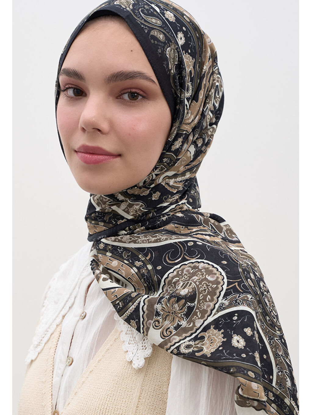 Panthea Desen Şal Siyah-3