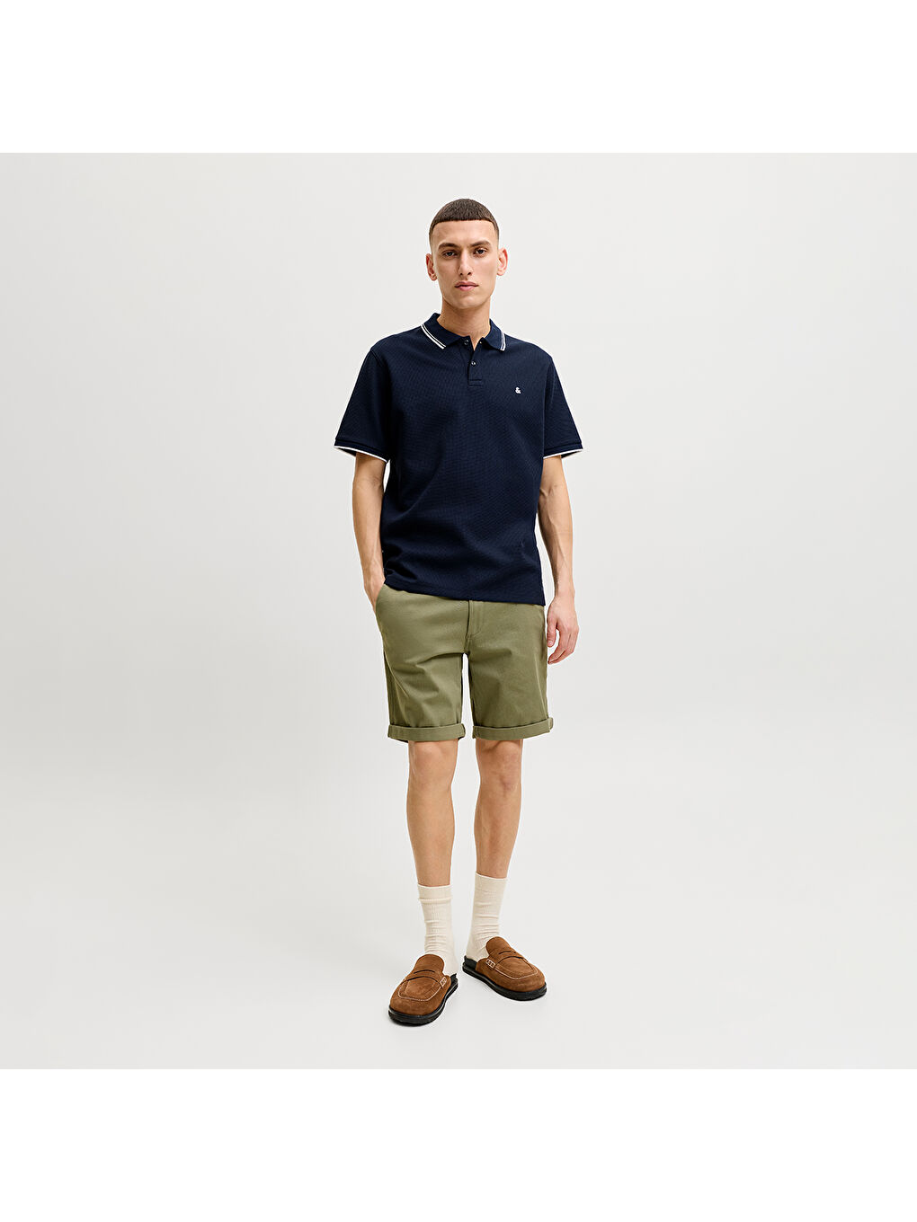 Austin Erkek Lacivert Polo Yaka Tişört-2