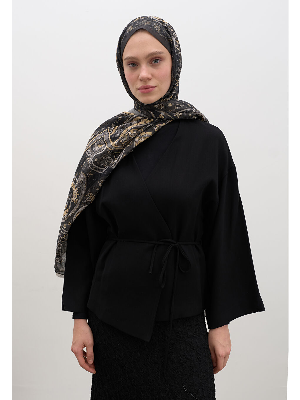 Panthea Desen Şal Antrasit-2