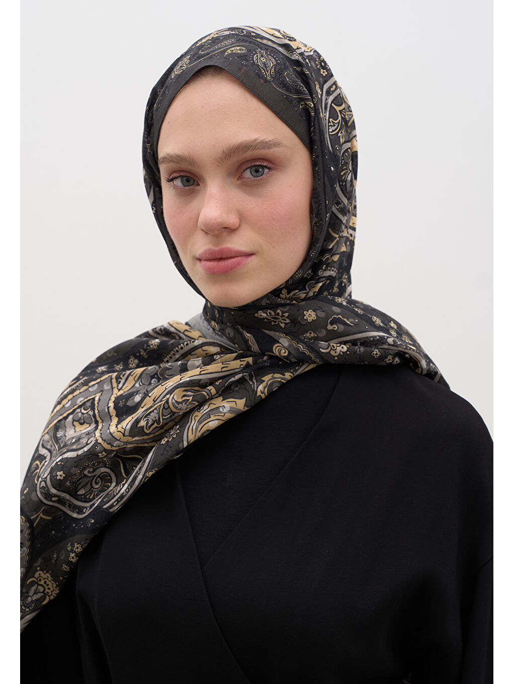 Panthea Desen Şal Antrasit-3