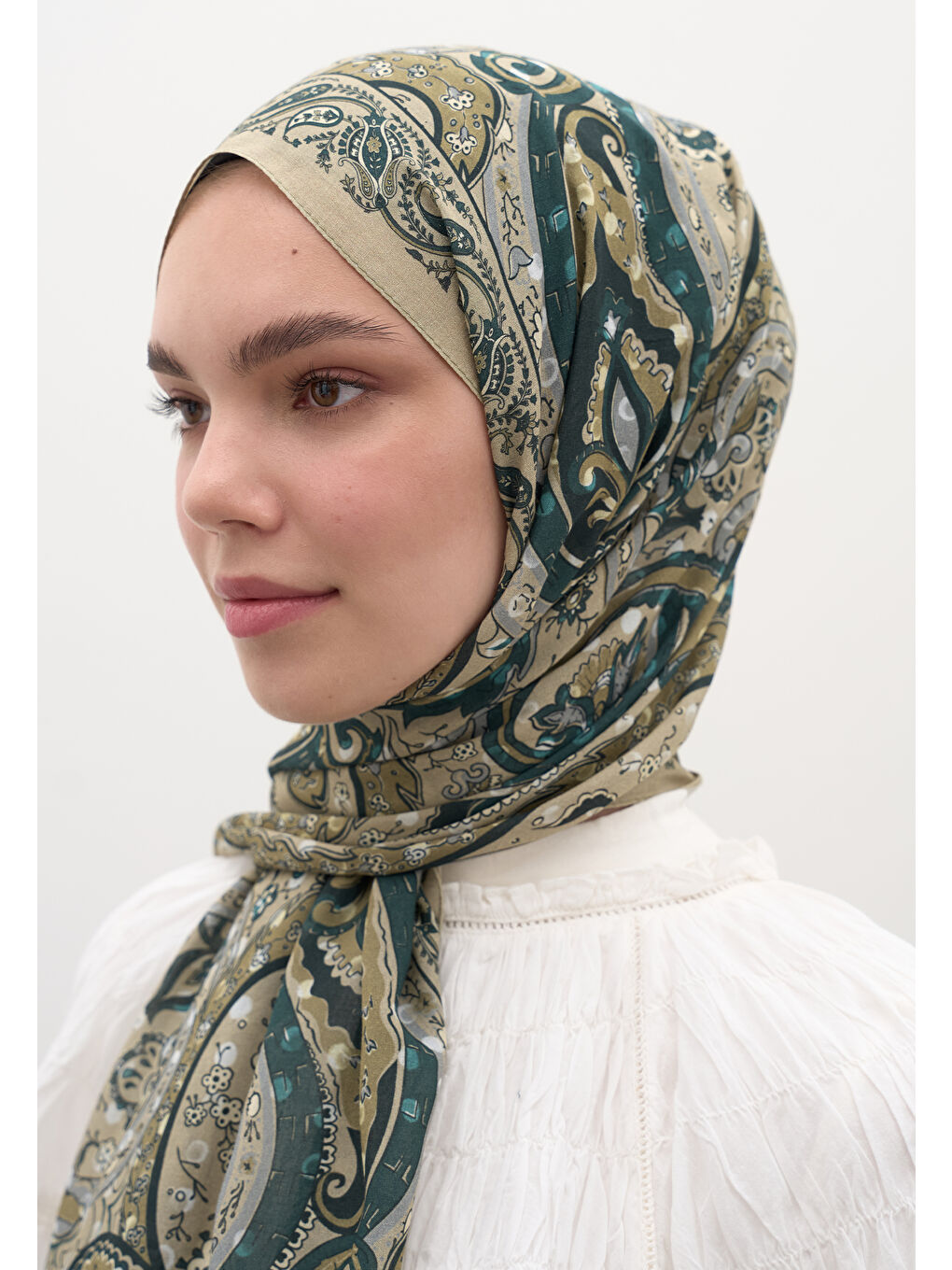 Bej Panthea Desen Şal Kum-2