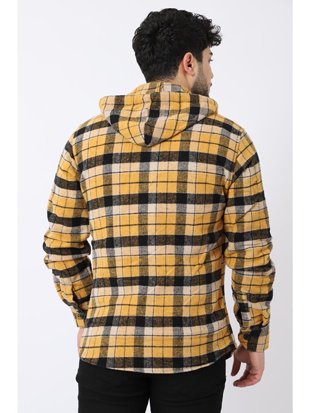 Bej Kapüşonlu Kışlık Oduncu Gömlek XC 16512-3